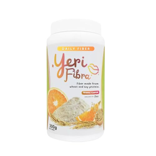 YERI FIBRA - Orange Flavor - Daily Fiber - Exotic Delicious Flavors, Wheat and Soy Protein, 300g (10.5oz) - Las Originales Virales de Yeri.