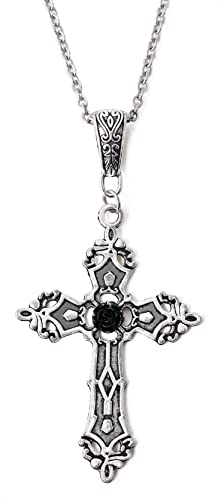 Sacina Gothic Cross Pendant Necklace, Gothic Emo Punk Grunge Y2k Cross Necklace, Goth Jewelry, Christmas Jewelry Gift for Women