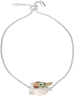 Disney Star Wars The Mandalorian The Child Silver Lariat Bracelet, Official License