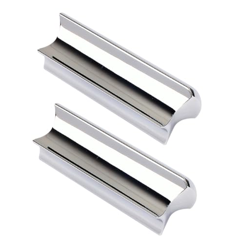 Totority 2pcs Stainless Steel Guitar Slides Hard-chrome Plated Guitar Accessory for Slide Guitar Small