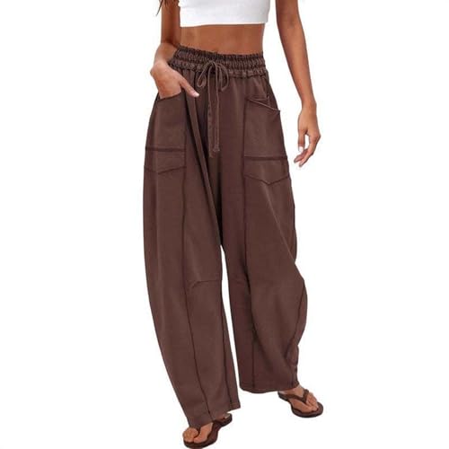 Belladora Barrel Pants, Lightweight Stretch Fabric with Roomy Pockets, Relaxed Fit for All-Day Comfort & Casual Style