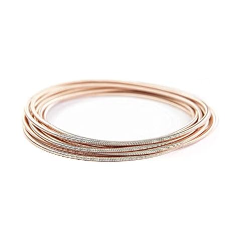 Guitar String Bracelet Stack - Set of 12, Rose Gold Cover