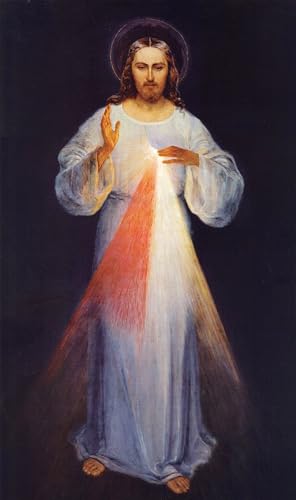 Peinture murale Divina Misericordia Kazimirowski, impression sur toile premium de 60x90