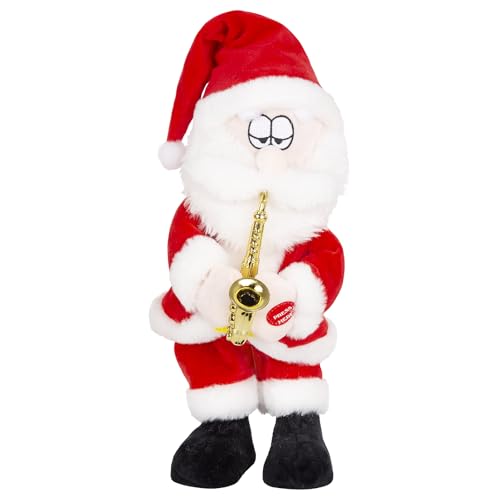SKOOLOVE Elektrischer Weihnachtsmann mit Gesang und Saxophon für...