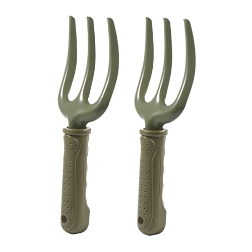 TINEASUR 2pièces Fourches De Jardinage à Trois Dents Et Poignée Ergonomique pour Ameublir Le Sol Et Planter des Fleurs Convient Au Jardin Ferme