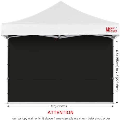 Image of MASTERCANOPY 12x12 Pop Up Canopy Sidewall Only 1-Pack Black