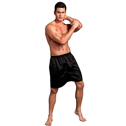 Men's Satin Boxers Shorts Satin Pajama Bottom Shorts Travel Underwear Silk Boxers Red Black Grey2