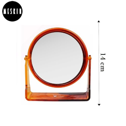 Image of MESKIN Dual-Sided Round Beauty Mirror - Compact and Stylish Makeup Mirror with Clear Reflection for Precise Grooming (Pack of 1)