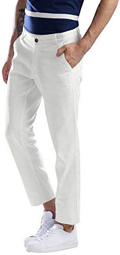 Image of Halogen Mens Clasic Strechable Skinny-Fit White Chinos