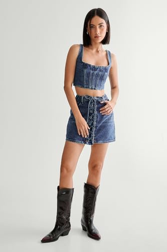 Women's Lace Front Mini Skirt3