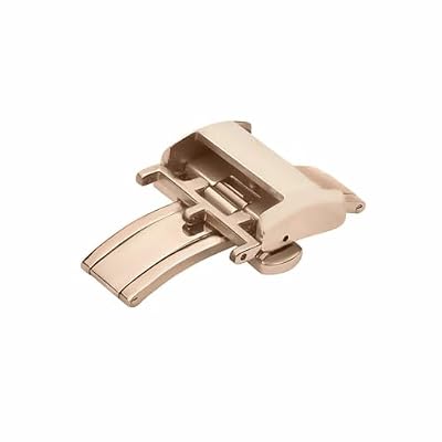 Ewatchparts 18mm Deployment Buckle Clasp Compatible With Longines Classic Watch Leather Strap Rose Gold