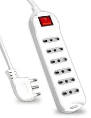 V-TAC Multipresa Elettrica 6 Posti con Interruttore e Cavo da 1,5 Metri - 6 Prese 10/16A Bipasso 2P+T - Con Spina 16A - Presa Elettrica per Casa, Ufficio, Negozio - Ciabatta - Colore Bianco