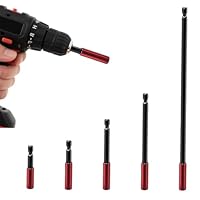 Sekfpnk 5 Stück Bithalter Magnetisch, 1/4 Zoll Sechskantschaft, Inklusive 50/60/100/150/300mm Bit Bitverlängerungen, Robust und Langlebig, für Bohrmaschinen und Schraubendreher (Rot)