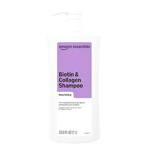 Amazon Essentials Biotin & Collagen Shampoo, Nourishing, Sulfate-Free, 33.8 Fl Oz
