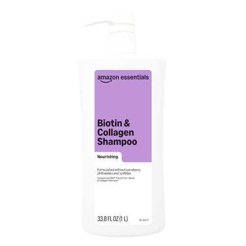 Amazon Essentials Biotin & Collagen Shampoo Nourishing Formulated without Sulfates 33.8 Fl Oz Pack of 1