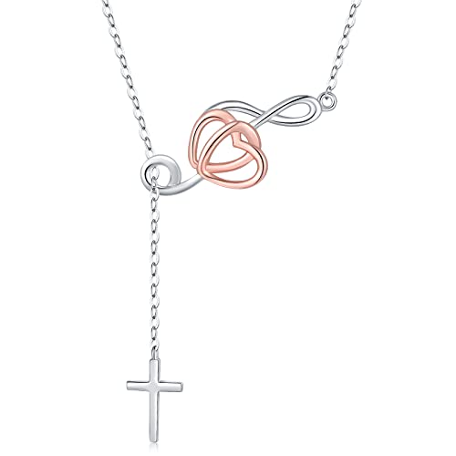 Sterling Silver Music Note Cross Necklace