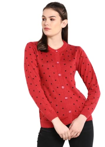Image of Modeve Women's Acrylic Blend Cardigan /Round Neck Sweater For Winter