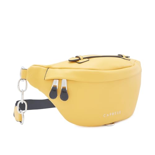 Image of Caprese Women's Fanny Pack Medium Stylish Polyester Waist Bag for Travel, Festivals, Hiking & Daily Use (Yellow)