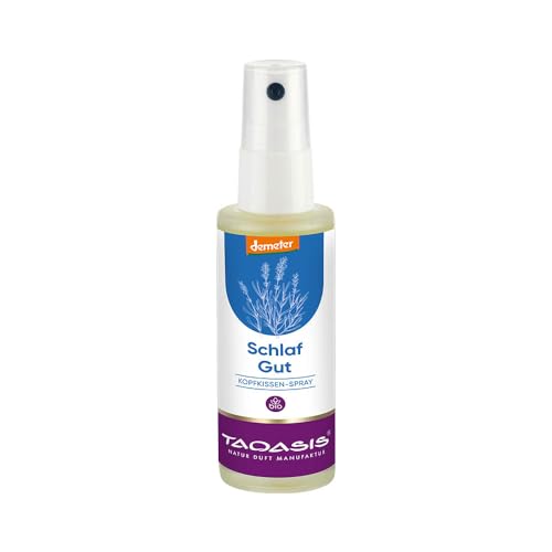 Taoasis Schlaf gut Kopfkissenspray – 100% Naturduft mit Lavendel – Veganes Raumspray & Kissenspray – Bio-Qualität – Made in Germany
