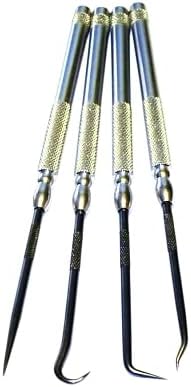 King Tool K4PSC 4-Piece Pick Set Carbon Steel Blades Knurled Aluminum Handles