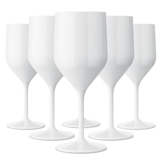 TUNDRA ICE INTERNATIONAL 6 Piezas Croisiere 25 Cl en Policarbonato (Plástico Rígido), Copas de Vino 100% Italian Design, Vasos Irrompibles, Reutilizables y Aptos para Lavavajillas, Blanco