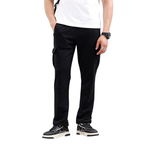 Image of WROGN Men's 320 GSM Cotton Blend Fleece Cargo Joggers | Multi Pocket Utility Design | Regular Fit