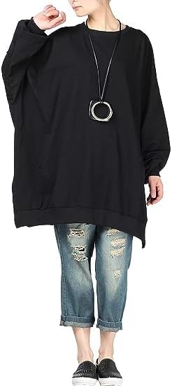 Minibee Women's Oversized Sweatshirt Crewneck Long Sleeve Tunic Shirts Plus Size Pullover Tops Fall Outfits - Image 2
