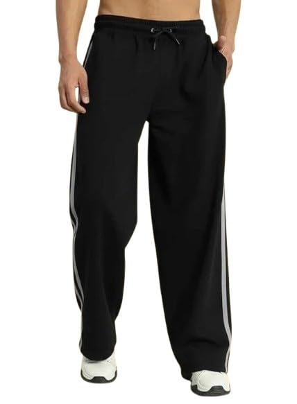 Men Solid, Self Design, Striped Grey Track Pants RA_03-picture-12