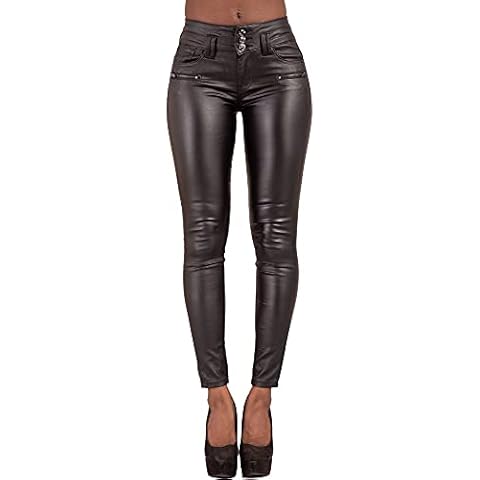 Glook High Waist Skinny Leather Look Trousers Cover