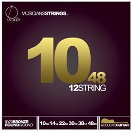 90612 80/20 Bronze Round Wound 10-48 12-String Guitar, Set of 12 Pieces
