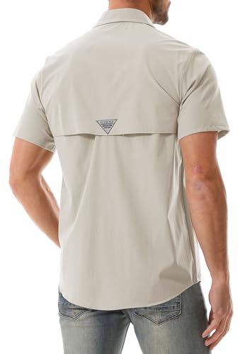 Zyvrenix Men's Short Sleeve Button Down Shirts with Pocket Apricot L - image 5