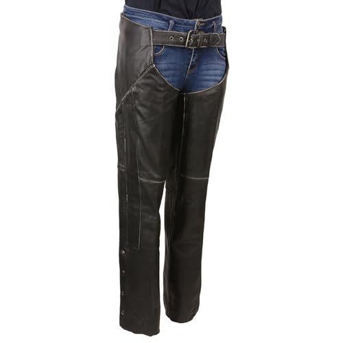 Image of Milwaukee Leather Premium Leather Motorcycle Riding Chaps for Women Bikers