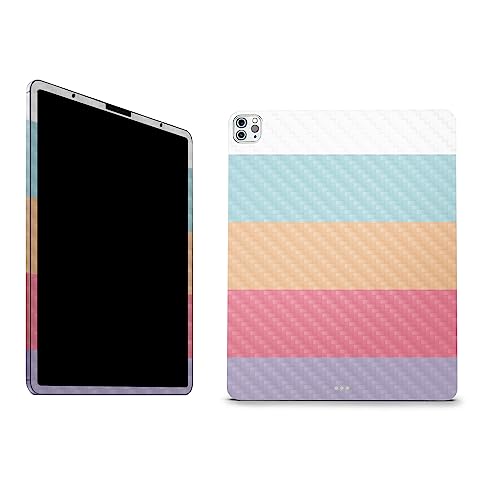 Image of MightySkins Carbon Fiber Skin Compatible with Apple iPad Pro 12.9 inch M2 6th Gen (2022) Full Wrap Kit - Peaches and Cream | Protective, Durable Textured Carbon Fiber Finish | Made in The USA