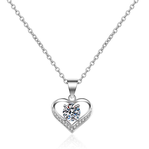 Collier tour de cou cœur creux en or blanc pour sublimer vos tenues quotidiennes et soirées