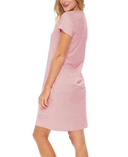 Image of Sexy Basics Women's Soft & Flowy V-Neck Long Shirt | 24 /7 Nightwear-Sleepwear T Shirt | Multi-Packs & Colors