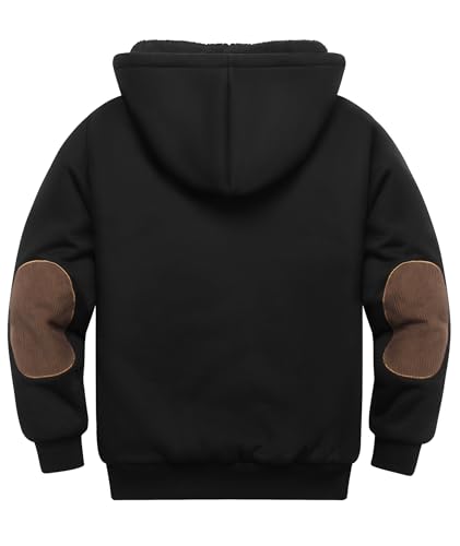 Fleece Hoodie for Boys Fleece Jacket Zip Up Sherpa Lined Teenager Hooded Sweatshirts with Pocket2