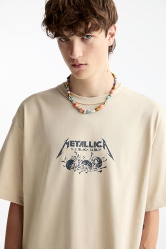 Image of GRECIILOOKS Men's Cotton Blend Oversized Fit T-Shirt Half Sleeve Oversized Round Neck Longline Drop Shoulder | Colorful Printed Men t-Shirt