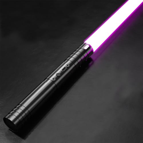 GCSOMLE Lightsaber,15 RGB Colors Changeable Light Sabers with 4 Modes Fx Battle Sound Metal Hilt?Lightsabers for Kids Adults Halloween Christmas Cosplay (1 Pack Black)