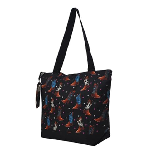 Image of NGIL Medium Top Zipper Closure Canvas Tote Bag with Attached Matching Coin Purse For Moms and Nurses