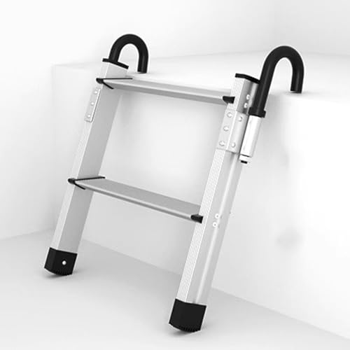 Escalera de caja de camión, aleación de aluminio ligera con ganchos seguros y pedal ancho, escalera de escalada de alta capacidad para un fácil acceso a camionetas, remolques y caravanas