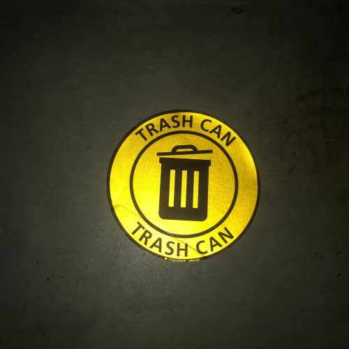 Tradesafe Trash Can Anti-Slip Floor Sticker - Trash Can Decal Caution Sign, Peel And Stick Adhesive Vinyl Sign, Ansi-Compliant, 17” Diameter Round Sticker #TOP3