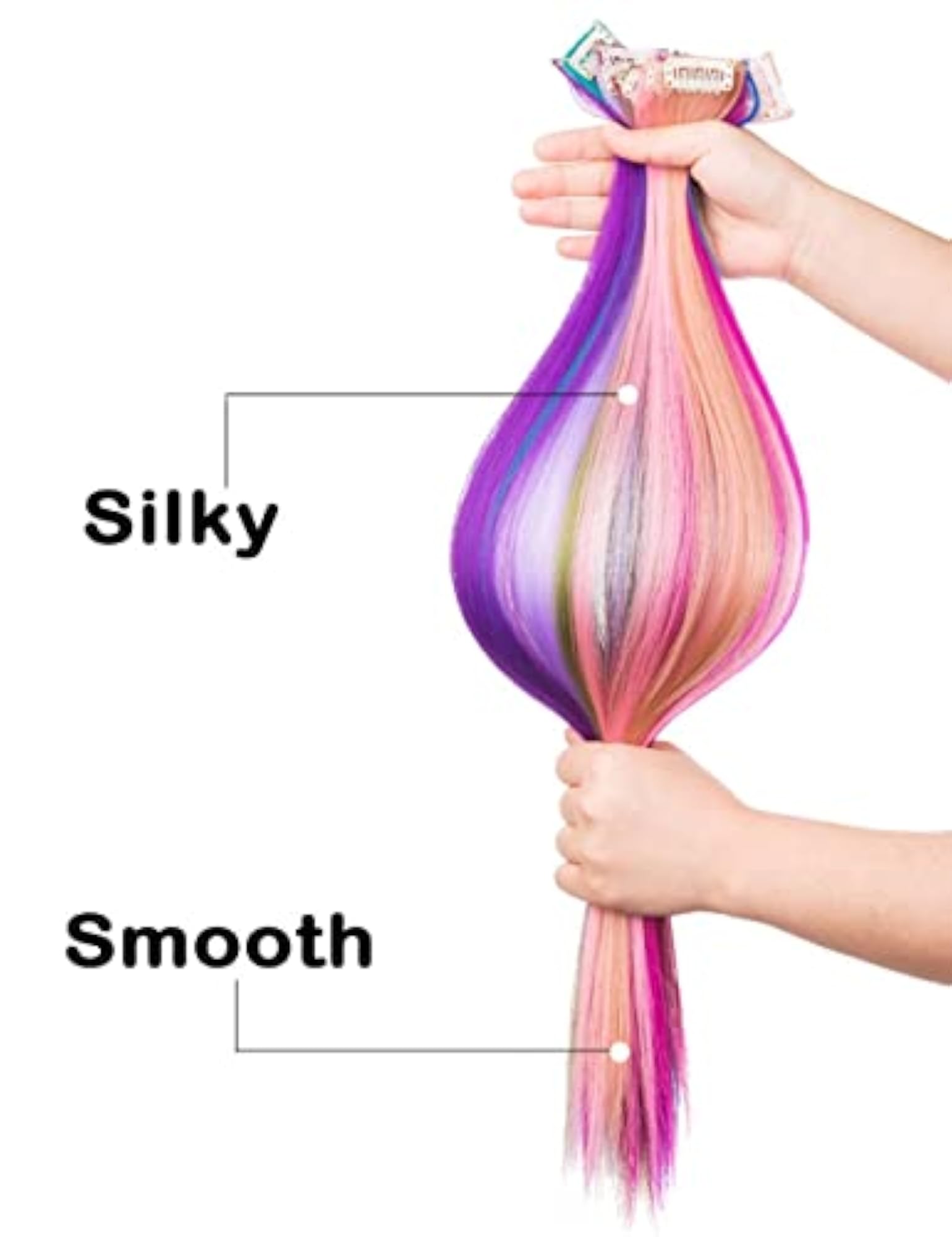 10pcs Colored Party Highlights Clip-in Hair Extensions for Women