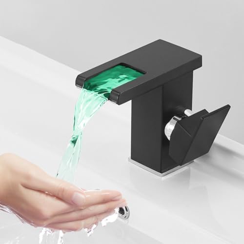 Robinet de lavabo cascade salle de bain mitigeur LED - 2