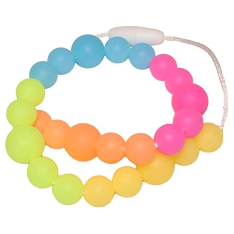 Glow in The Dark Necklaces for Kids, Teens, Adults, Silicone Beaded Necklaces by BLUE RABBIT CO, Assorted Colors, Easy to Activate and Long-Lasting (18", Glow Round) Cover