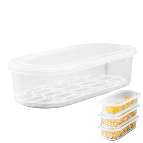 Povanjer Caja de albóndigas congeladas, caja de albóndigas | Organizador de cajas de contenedores de alimentos con albóndigas y - Contenedores de contenedores de alimentos antideslizantes