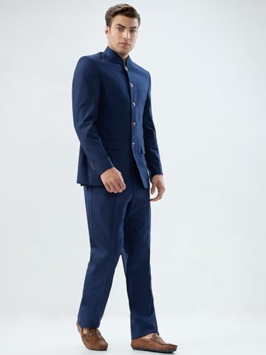 Image of Raymond Contemporary Fit Dark Blue Suit For Men