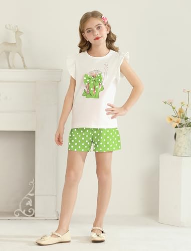 Image of Girls Summer Outfits Cute Sleeveless Top High Waisted Short Sets with Pockets Teen Girl Clothes Size 6-14 T