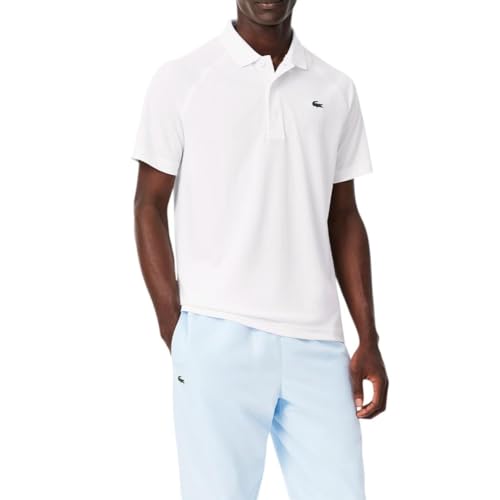 Lacoste Men's Regular Fit UV Protect Golf Polo Shirt, White, Medium