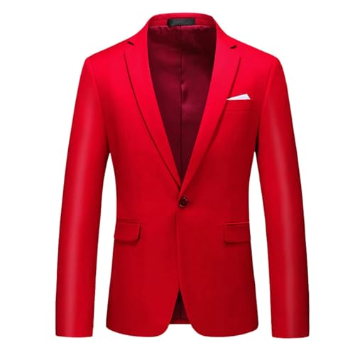 Men's Slim Fit Solid Color Single Button Blazer