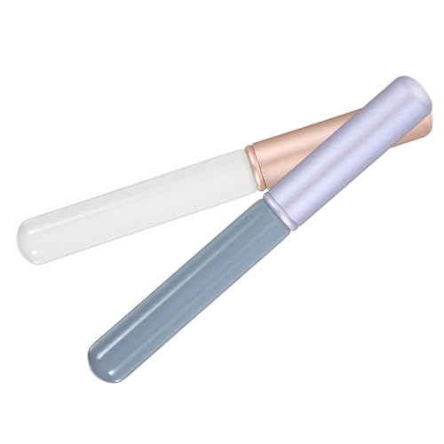 TOVINANNA 2pcs Compact Lipstick Brush Set for Women Portable Lip Makeup Tool Lip Gloss Applicators Cover